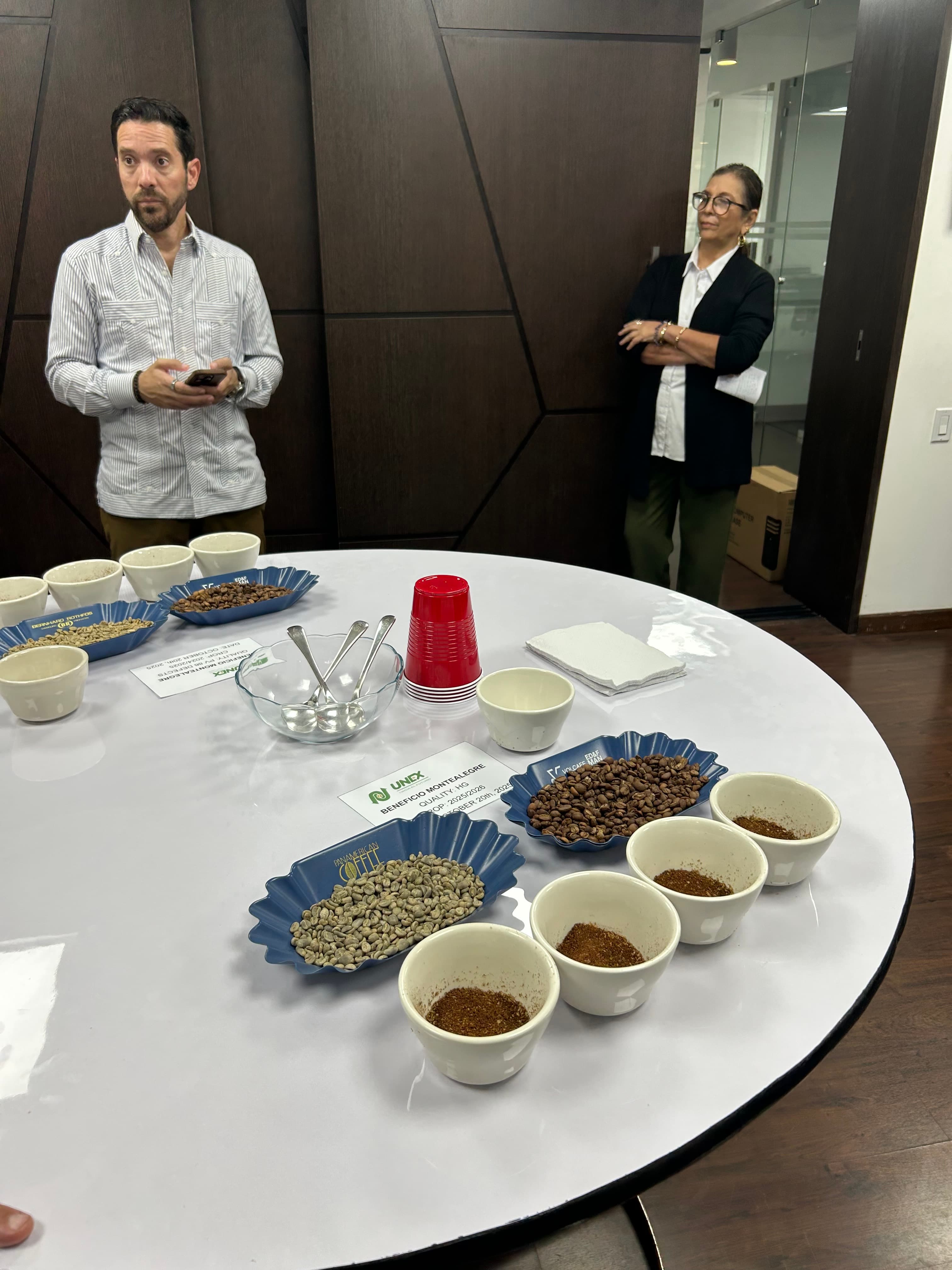 Coffee cupping session at origin